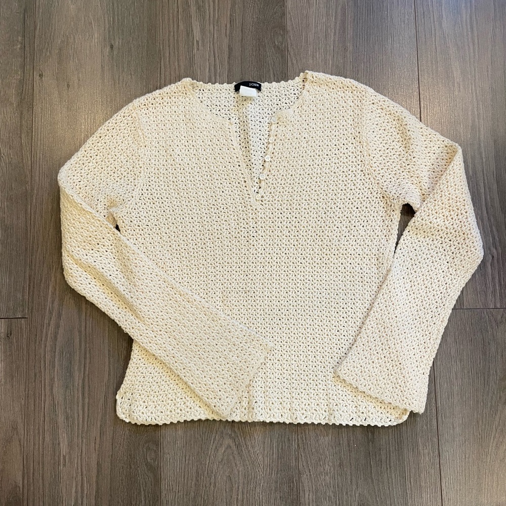 J. Crew cotton crochet sweater